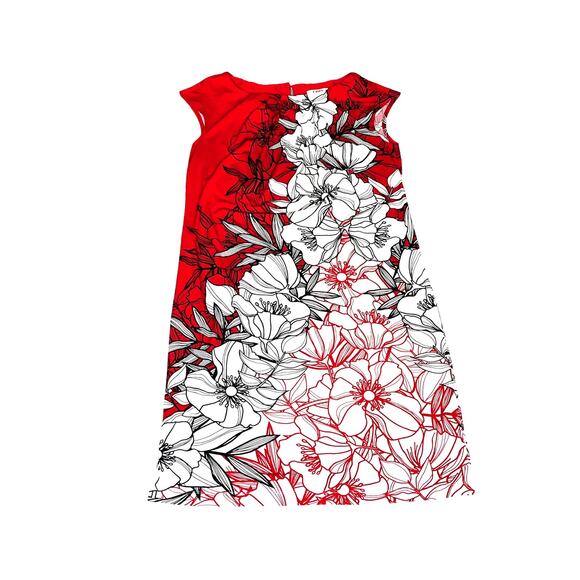 CATO Hawaiian DRESS Womens MED Red White Hibiscus Flowers Sun Slip Sleeveless - Picture 10 of 11